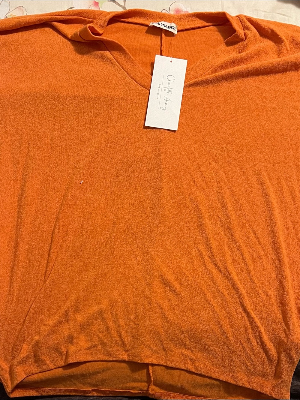 NWT Charlotte Avery Sweater Womens L Orange